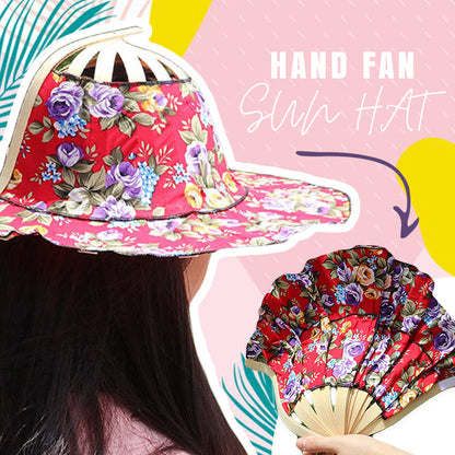 Bamboo Foldable Hand Fan Sun Hat